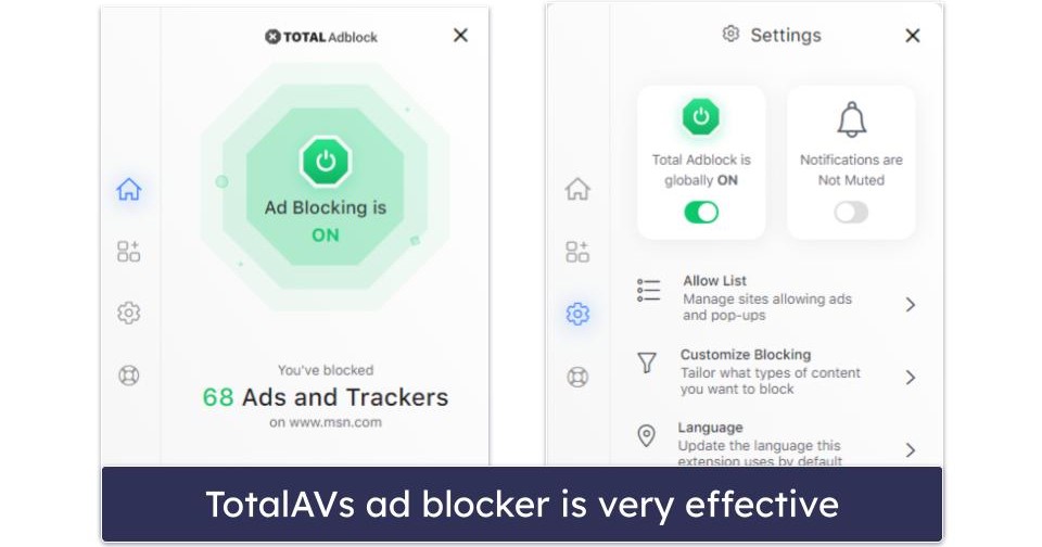 4. TotalAV — Reliable Antivirus With an Effective Ad Blocker