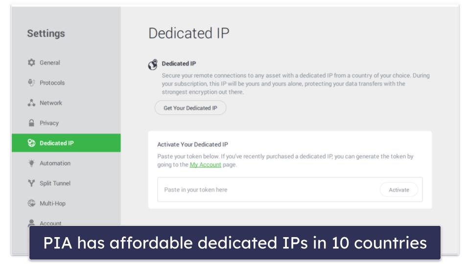 🥇1. Private Internet Access — Best Overall VPN With Dedicated IP Addresses