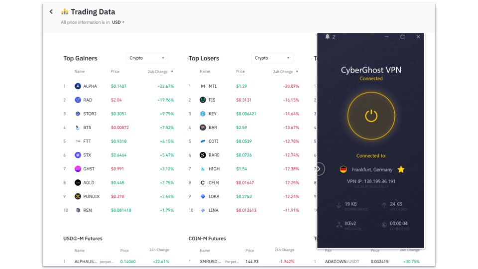 🥉3. CyberGhost VPN — Простой в использовании VPN для Binance.com