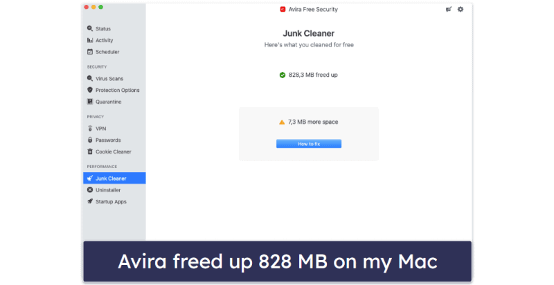 4. Avira — Multiple Cleanup Tools for Enhancing Macs Performance