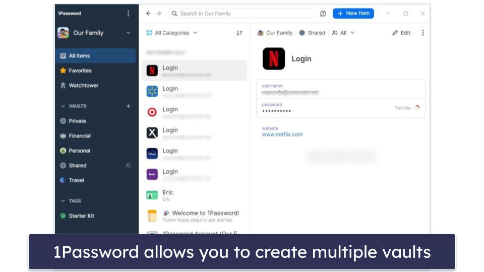 🥇1. 1Password — Feature-Rich With Intuitive Offline Mode