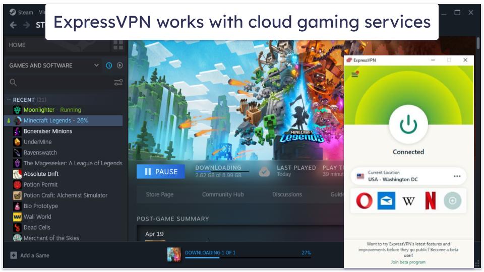 🥇1. ExpressVPN — Best VPN for Steam in 2024