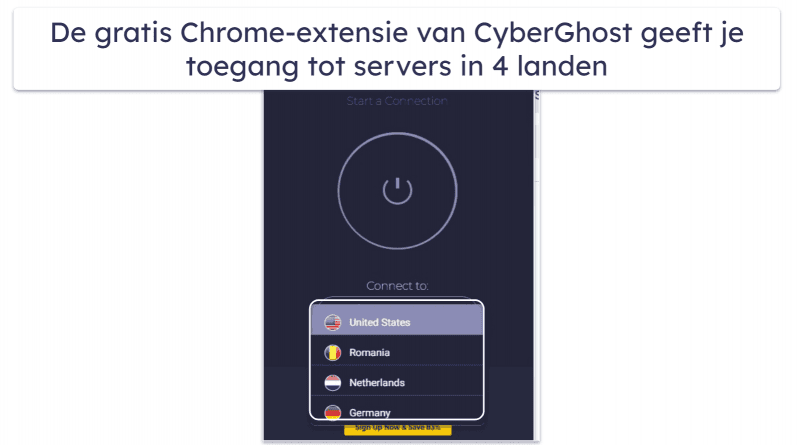 5. CyberGhost VPN — Beste gratis Google Chrome VPN extensie
