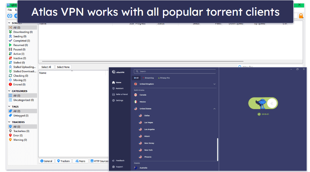 Torrenting — Both VPNs Have Good P2P Support