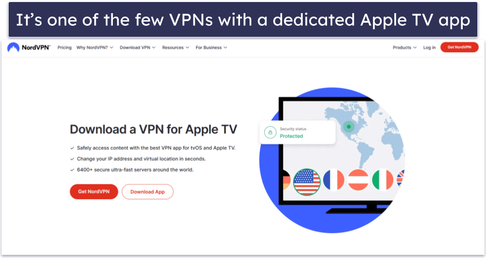 4. NordVPN — Great Streaming Speeds for Apple TV