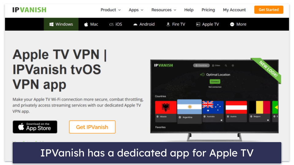 6. IPVanish — User-Friendly VPN With Dedicated Apple TV App