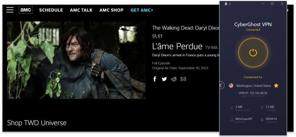 🥉3. CyberGhost VPN — Great for VPN Beginners to Stream The Walking Dead: Daryl Dixon