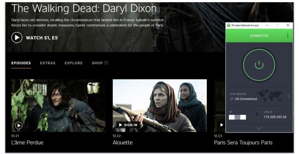 🥈2. Private Internet Access — Best VPN for Watching The Walking Dead: Daryl Dixon on Mobile
