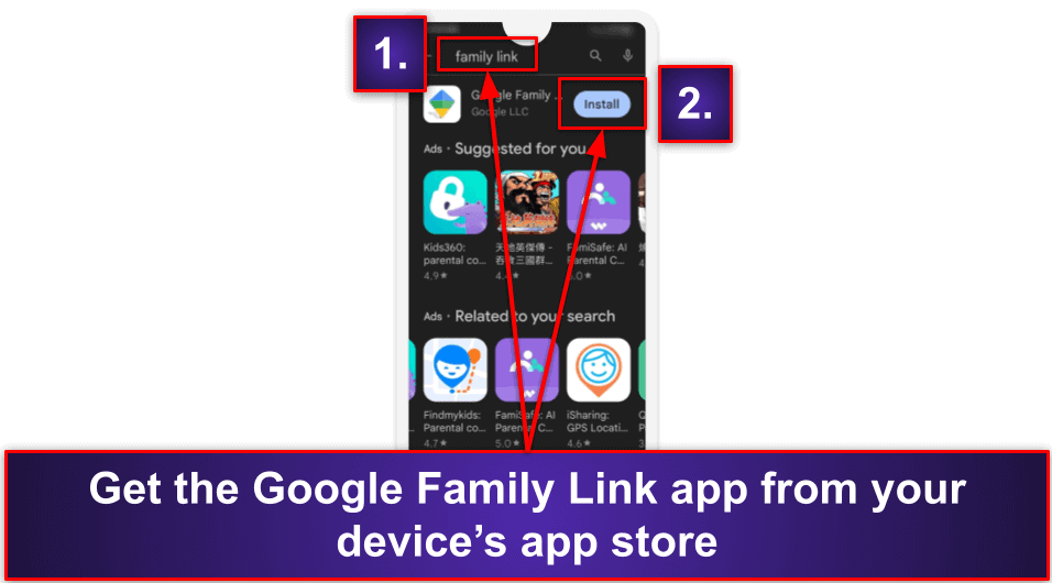 Google Family Link na App Store