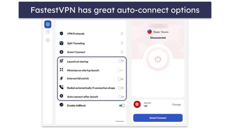 FastestVPN Features — Good Range of Features (Split-Tunneling, Ad Blocker &amp; More)