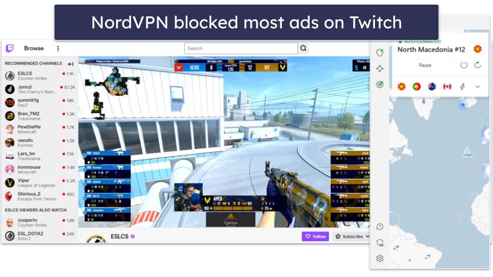 4. NordVPN — Top-Notch Security Features for Twitch