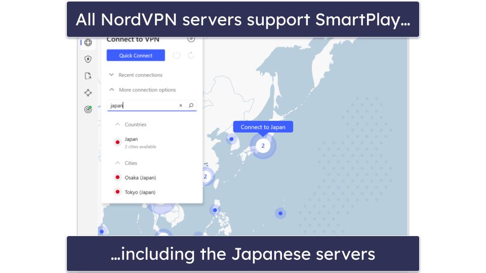 4. NordVPN — Good Netflix Japan VPN With Built-in Smart DNS Functionality (SmartPlay)