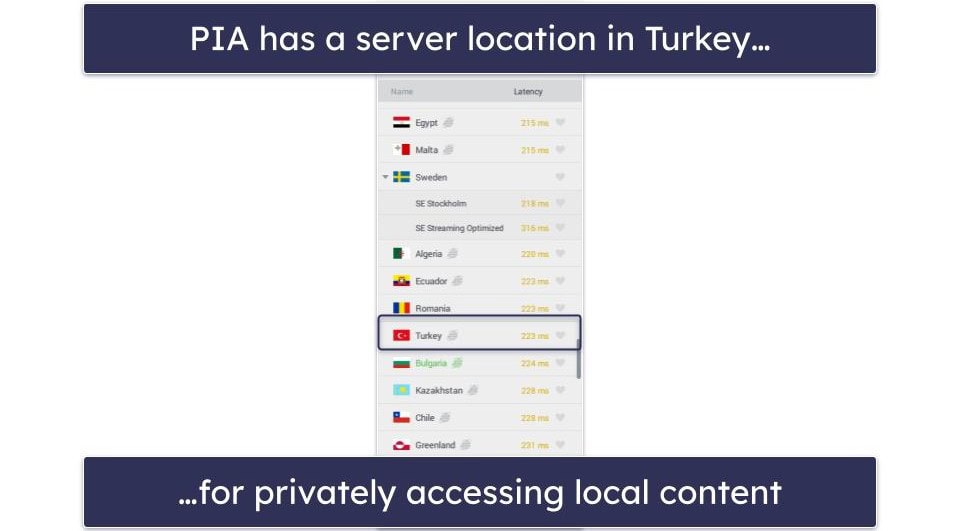 🥈2. Private Internet Access — Customizable VPN for Turkey