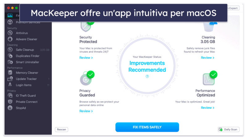 Bonus. MacKeeper — Antivirus intuitivo e ricco di funzionalità per Mac
