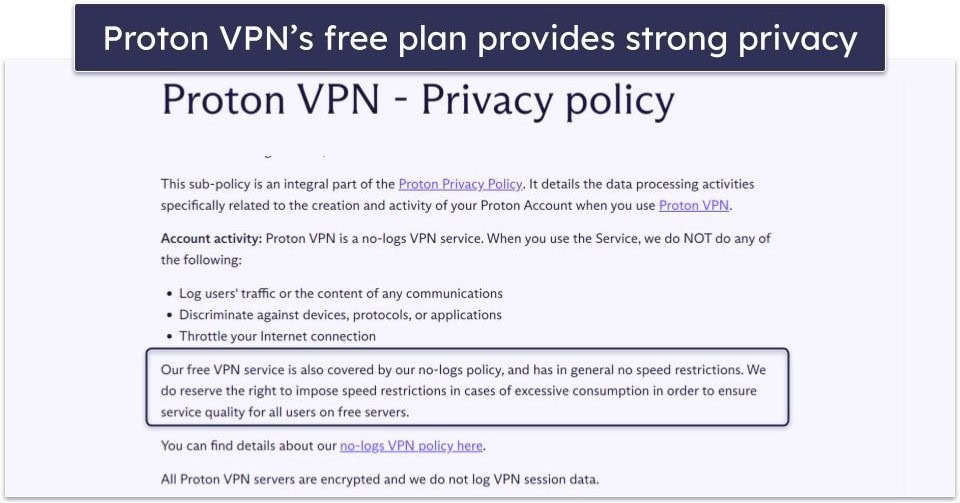 🥉3. Proton VPN — Great Free Plan With Unlimited Data + Very Fast