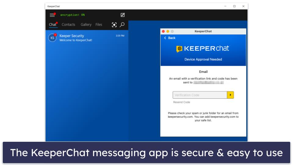 5. Keeper — High-Security Features + Encrypted Chat