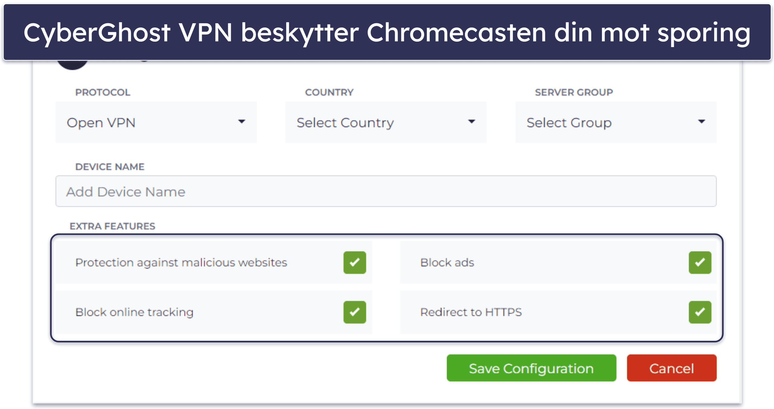 🥉3. CyberGhost VPN: Brukervennlig oppsett for Chromecast