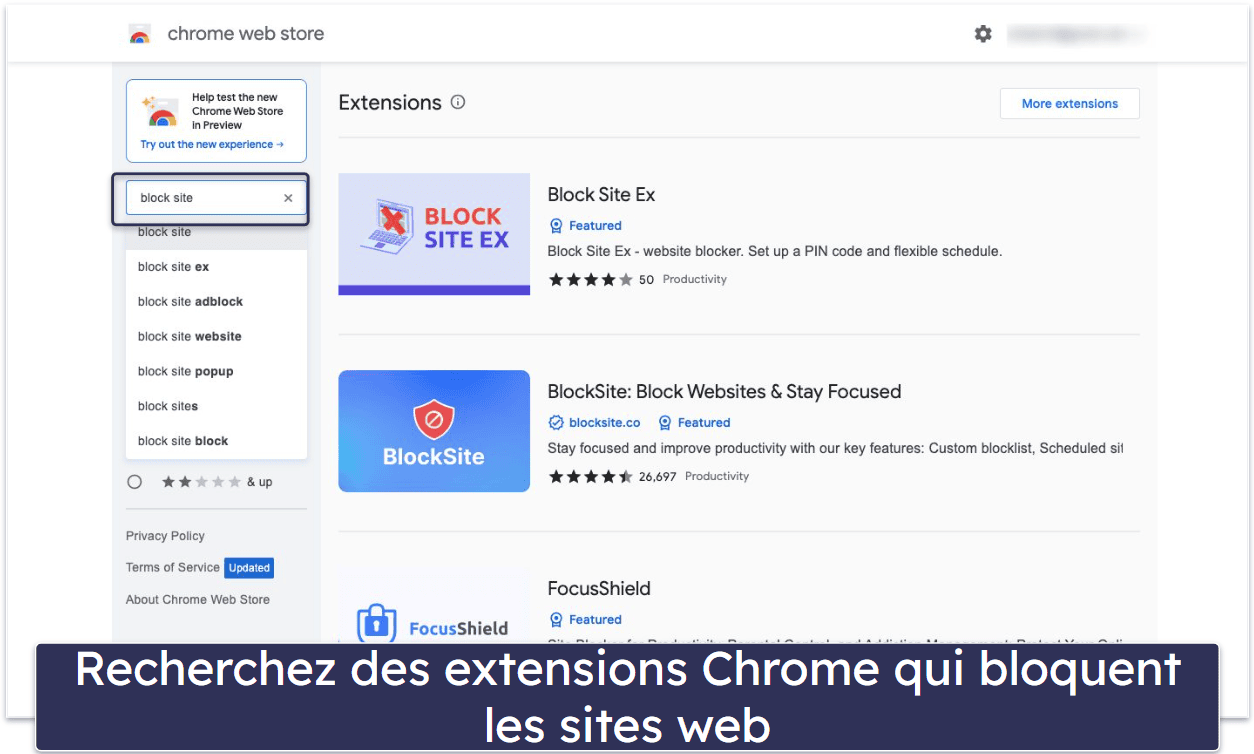 Autres façons de bloquer des sites web sur Google Chrome (guides pas à pas)