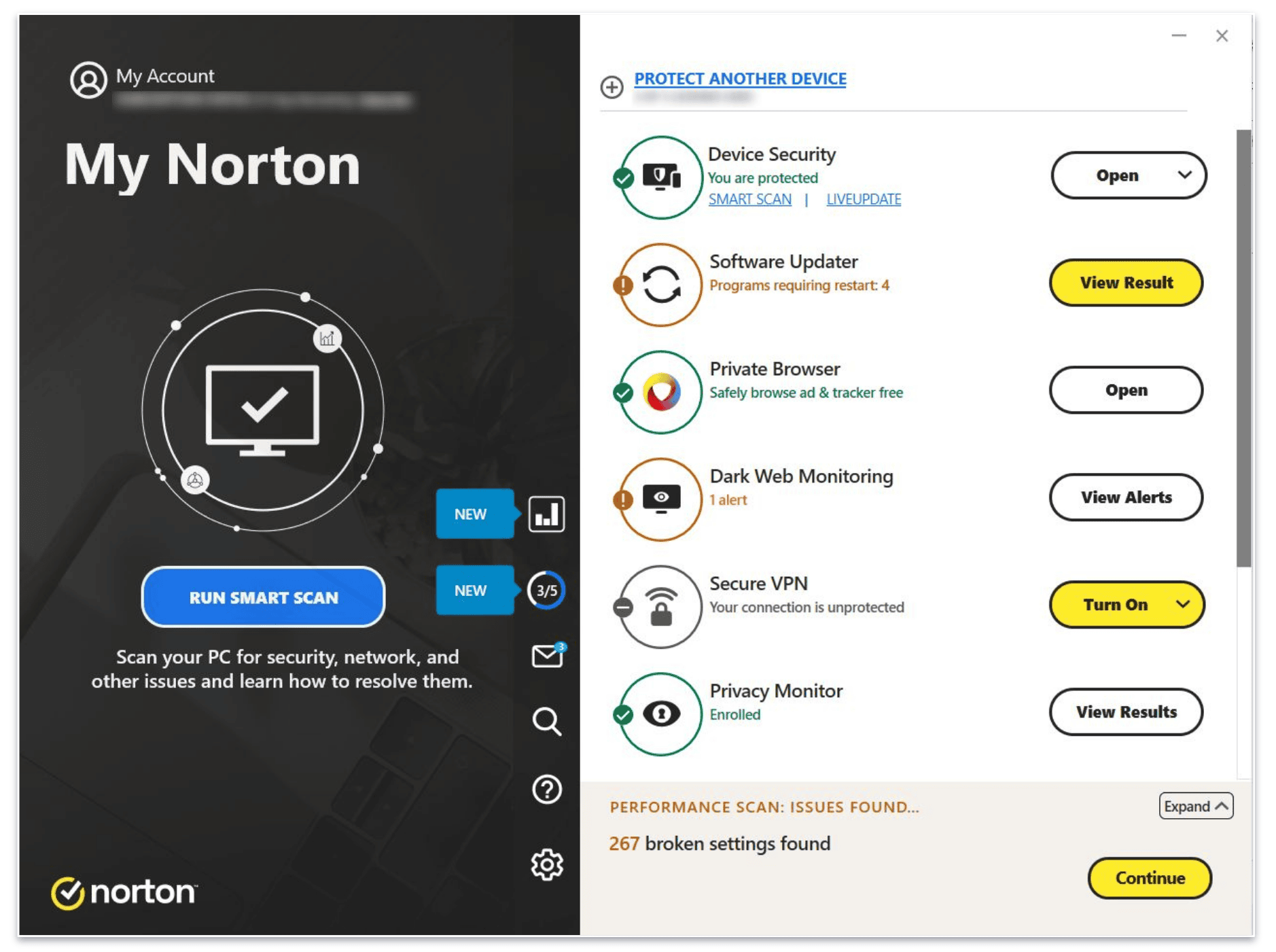 Facilità d’uso e configurazione di Norton 360