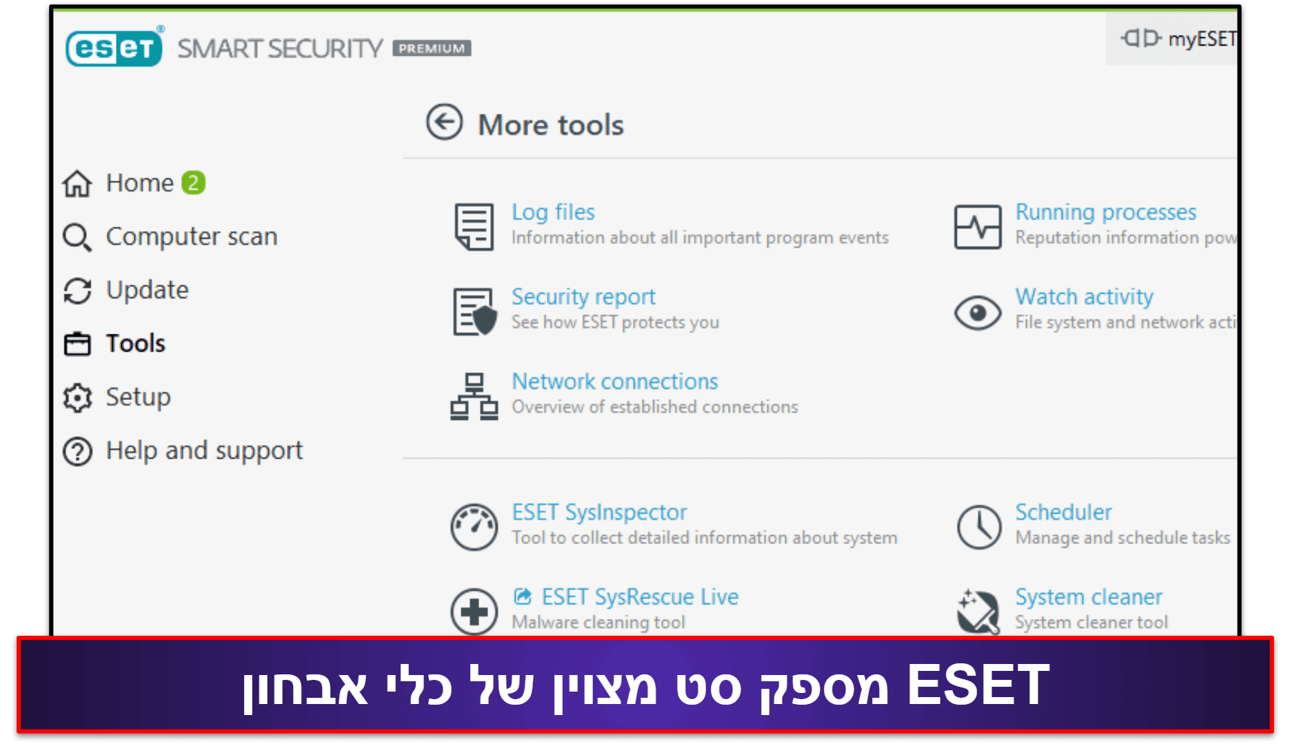 10. ESET Smart Security Premium — סריקת תוכנות זדוניות טובה, דיאגנוסטיקות מתקדמות