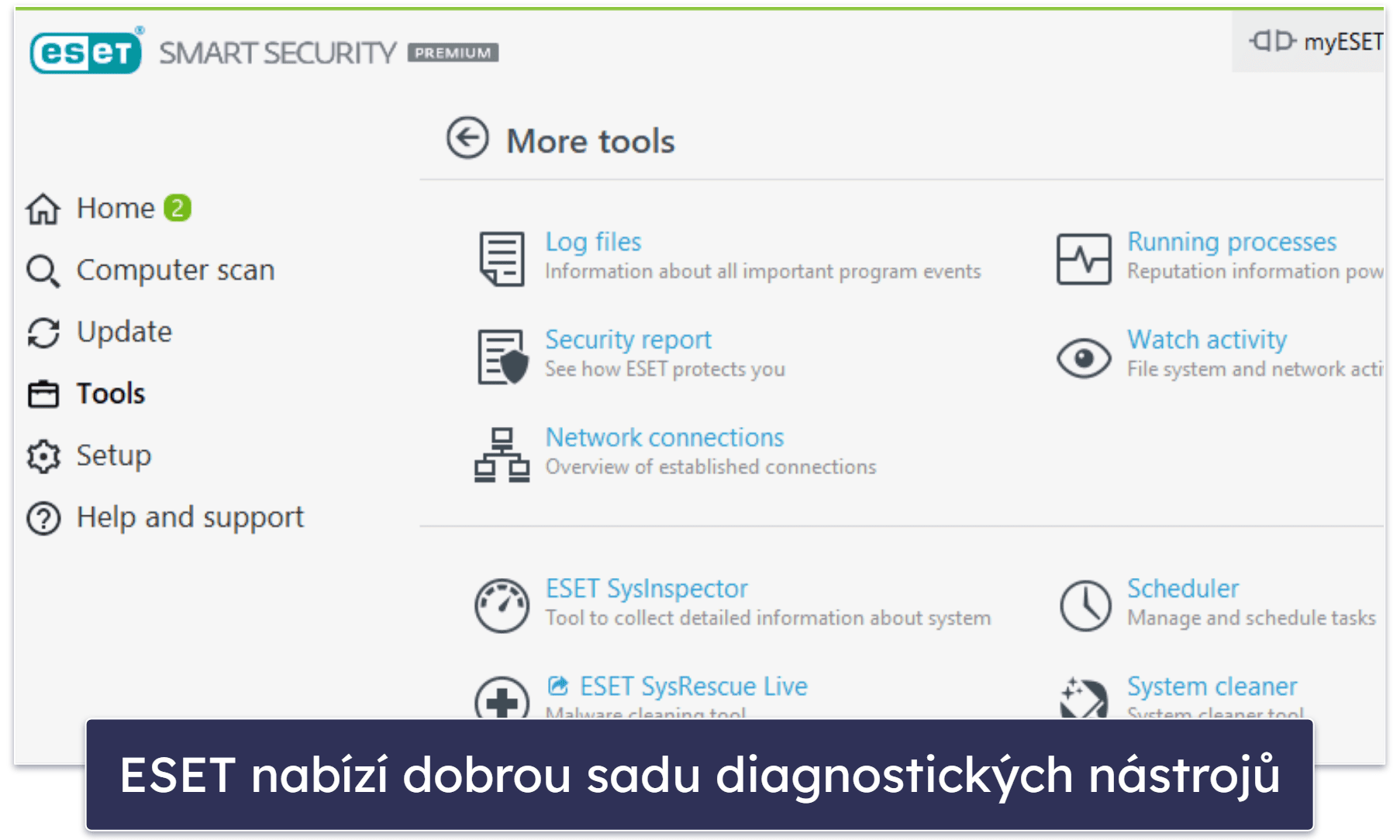 10. ESET Smart Security Premium – Kvalitní ochrana před malware a pokročilá diagnostika