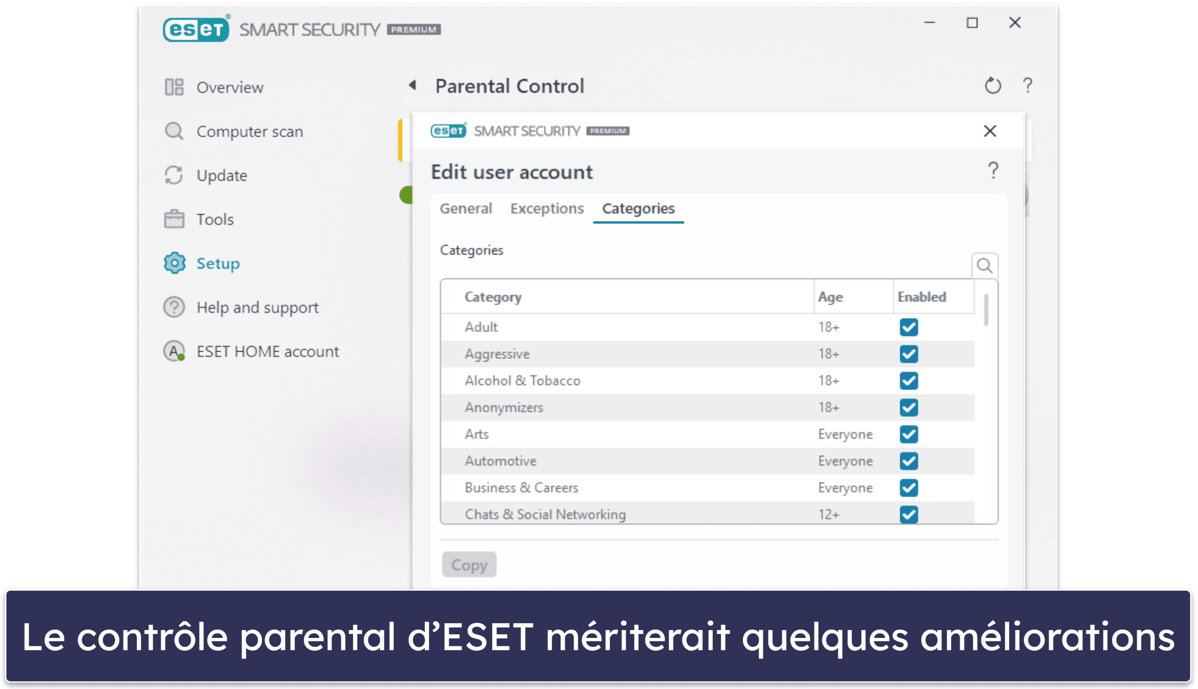 10. ESET Smart Security Premium — Bon scanner de malware et diagnostics avancés