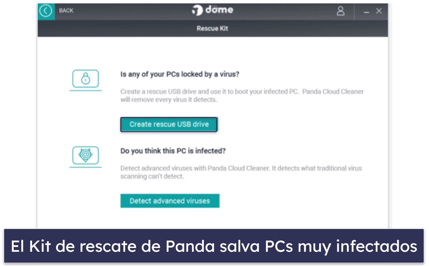 5. Panda Dome — El mejor cifrado de archivos y rescate de PCs infectados