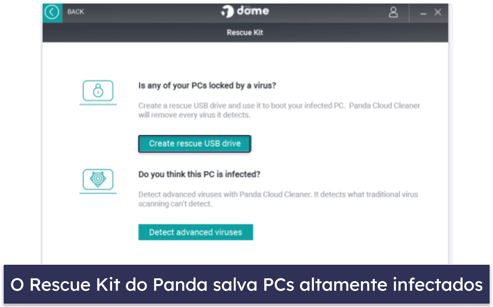 5. Panda Dome — O melhor para criptografia de arquivos e resgate de PCs infectados