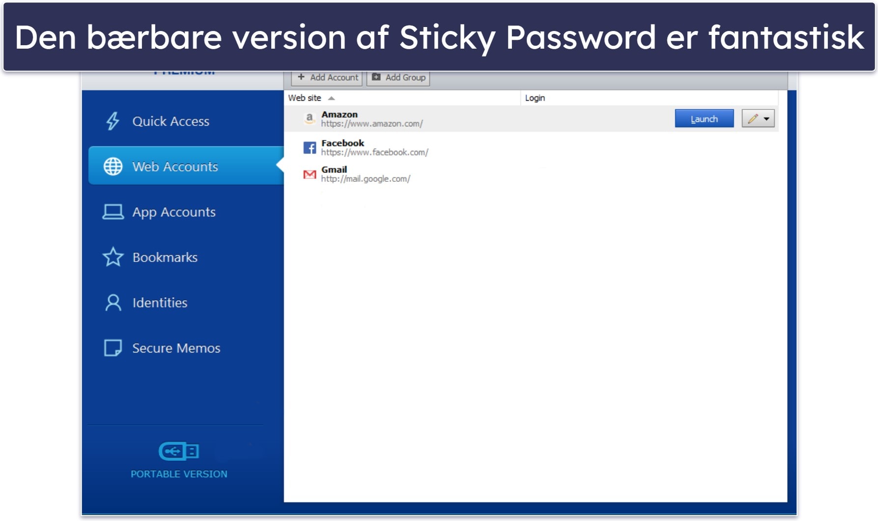 8. Sticky Password — Transportabel USB Version &amp; Lokalt Lager