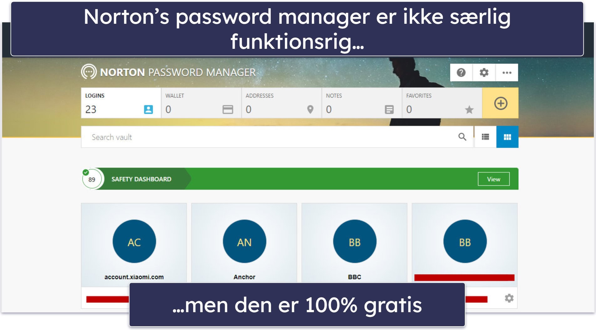 Bonus. Norton Password Manager — Bedste Antivirus + Password Manager Kombi
