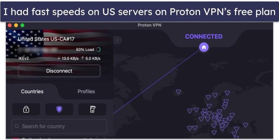 7. Proton VPN — Good Free VPN for Mac