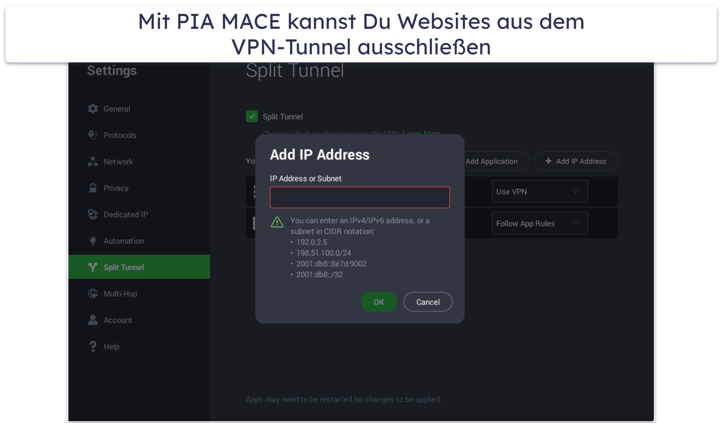 🥈2. Private Internet Access — Großartige Split-Tunneling-Funktion für schnelleres Pokerspiel