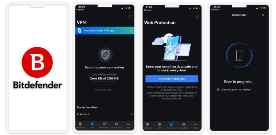 3.🥉 Bitdefender Mobile Security — Good Web Protection &amp; Decent Free VPN