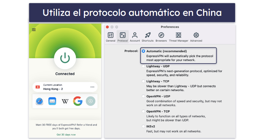 Cómo conseguir que ExpressVPN funcione en China