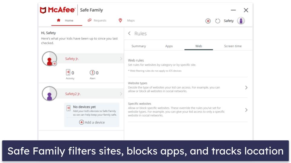 🥉3. McAfee — Great Avast Alternative for Families