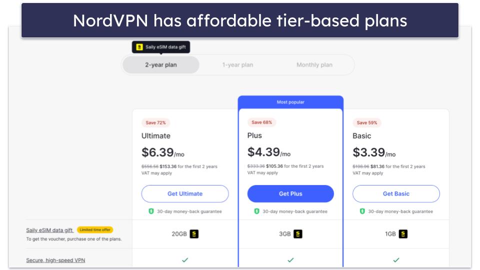 Plans &amp; Pricing — NordVPN Is More Affordable