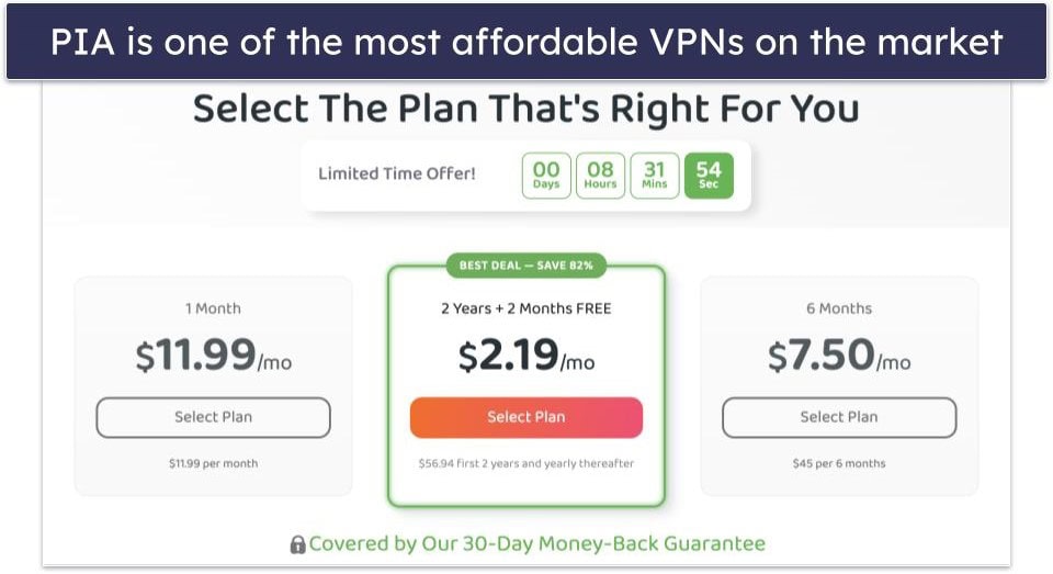 Plans &amp; Pricing — Private Internet Access Is Better
