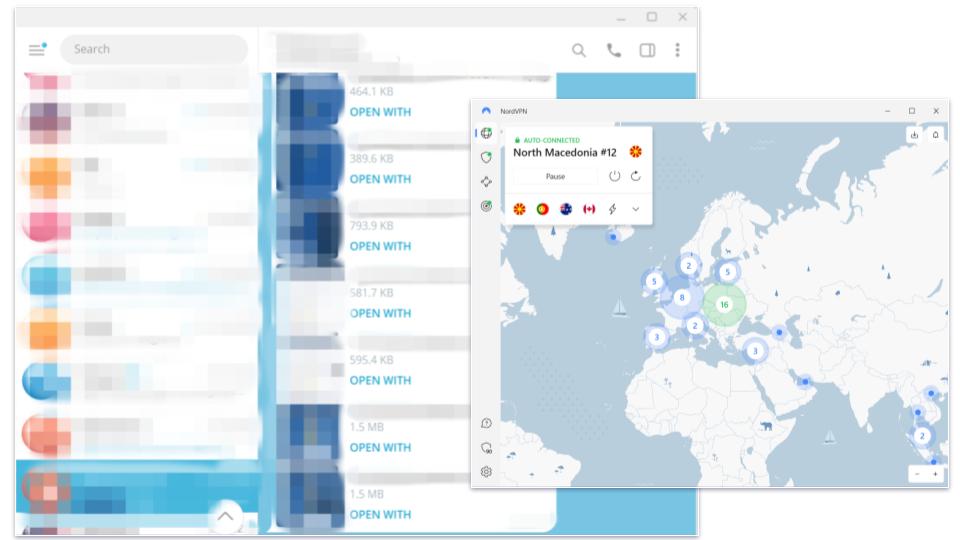 🥉3. NordVPN — Есть поиск вредоносного ПО для обмена файлами на настольных устройствах