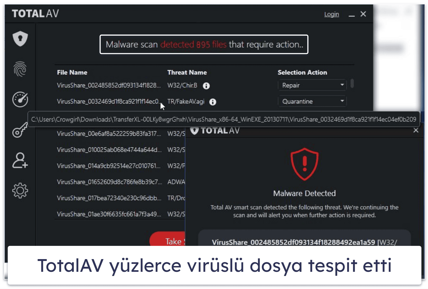 🥉3. TotalAV – Windows için En İyi Antivirüs ve VPN Kombosu