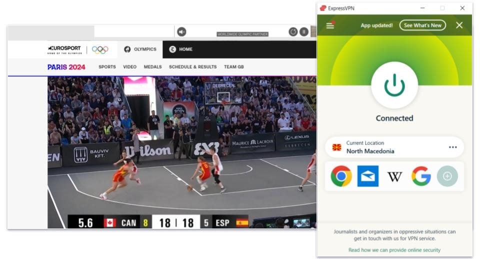 🥇1. ExpressVPN — Best VPN for Watching the 2024 Summer Olympics