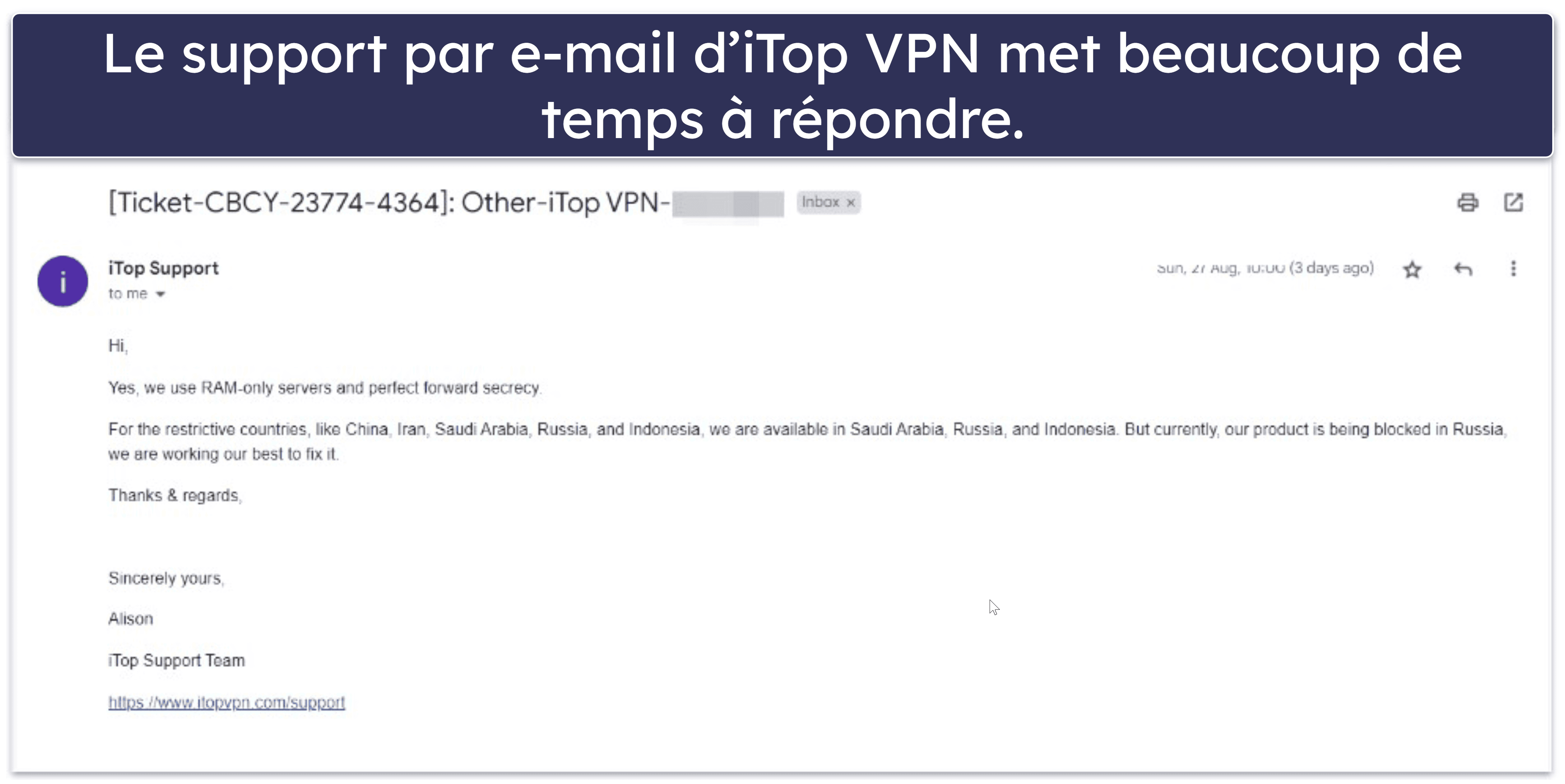 Support client d’iTop VPN