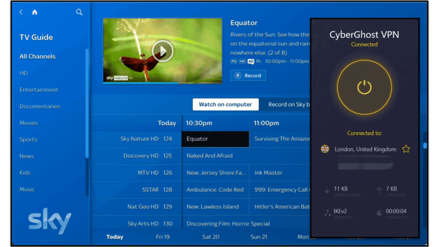 🥈2. CyberGhost VPN — Server ottimizzati per lo streaming di Sky Go + facile da usare per i principianti