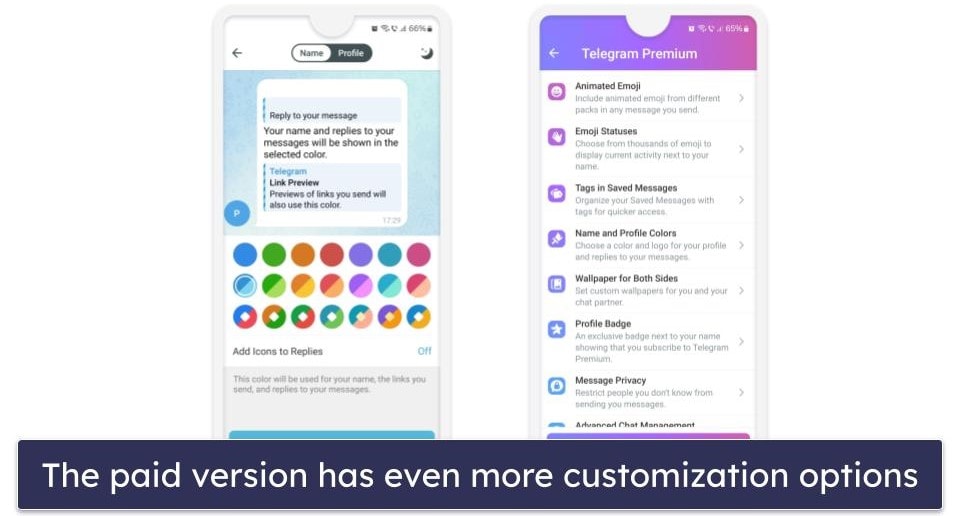 Customization — Telegram Is Way More Customizable