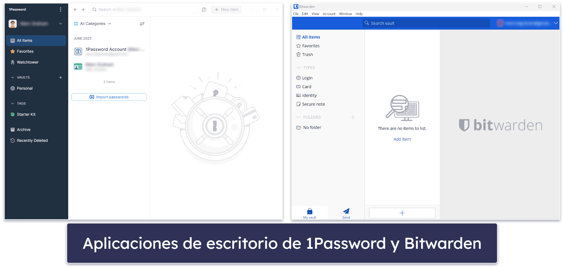 Aplicaciones y extensiones de navegador: la interfaz de 1Password es más intuitiva