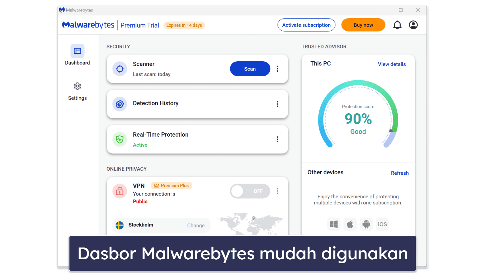 6. Malwarebytes — Terbaik untuk Perlindungan Keamanan Siber Dasar