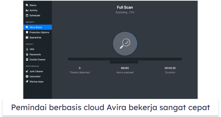 7. Avira Prime — Terbaik untuk Pemindaian Cepat &amp; Pembaruan Perangkat Lunak Otomatis