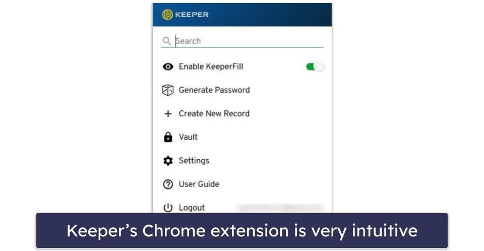 5. Keeper — Advanced Security Features (but Basic Chrome Extension)