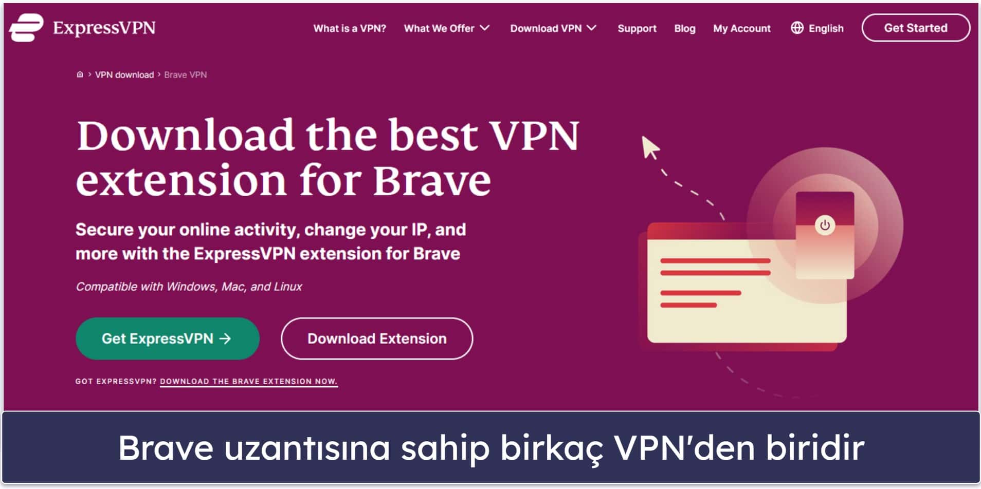 🥇1. ExpressVPN — Brave Tarayıcısı İçin En İyi VPN