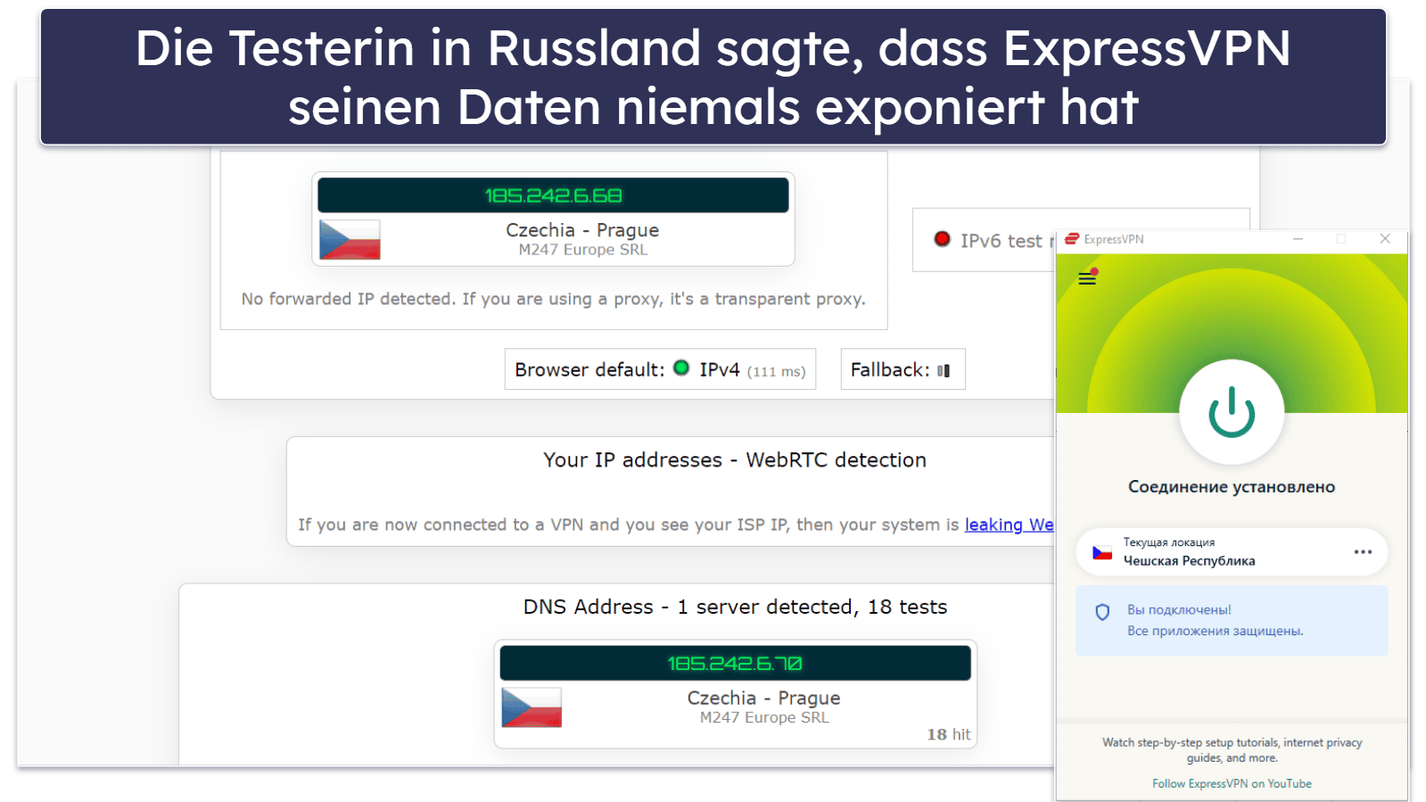 🥇1. ExpressVPN – beste VPN für Russland 2024