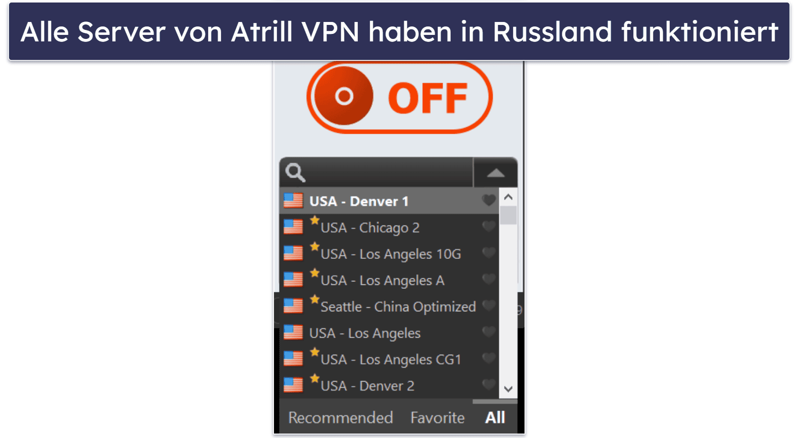 🥈2. Astrill VPN – sicheres VPN mit guten Geschwindigkeiten in Russland